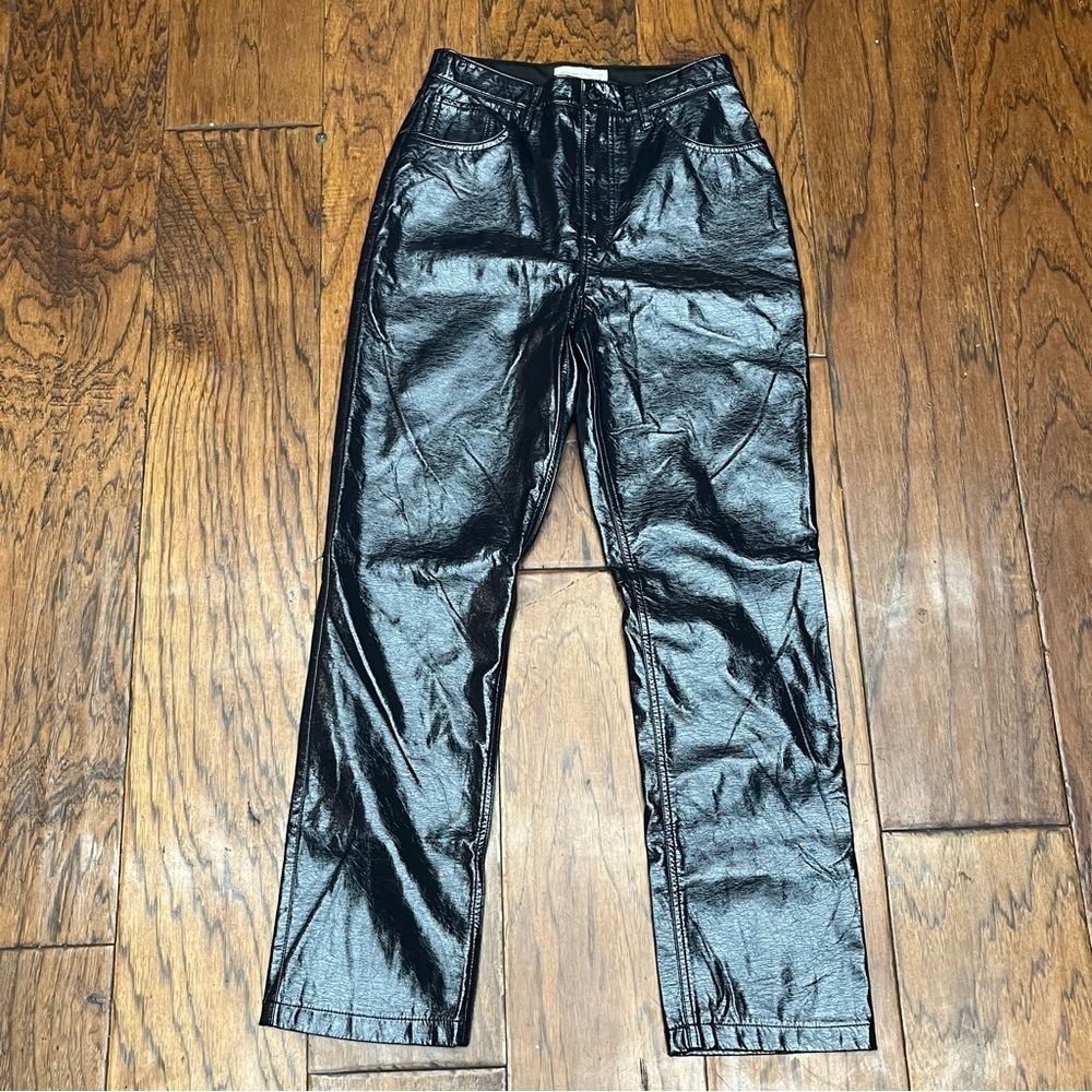 Abercrombie and fitch the 90s straight ultra high rise vegan leather pants